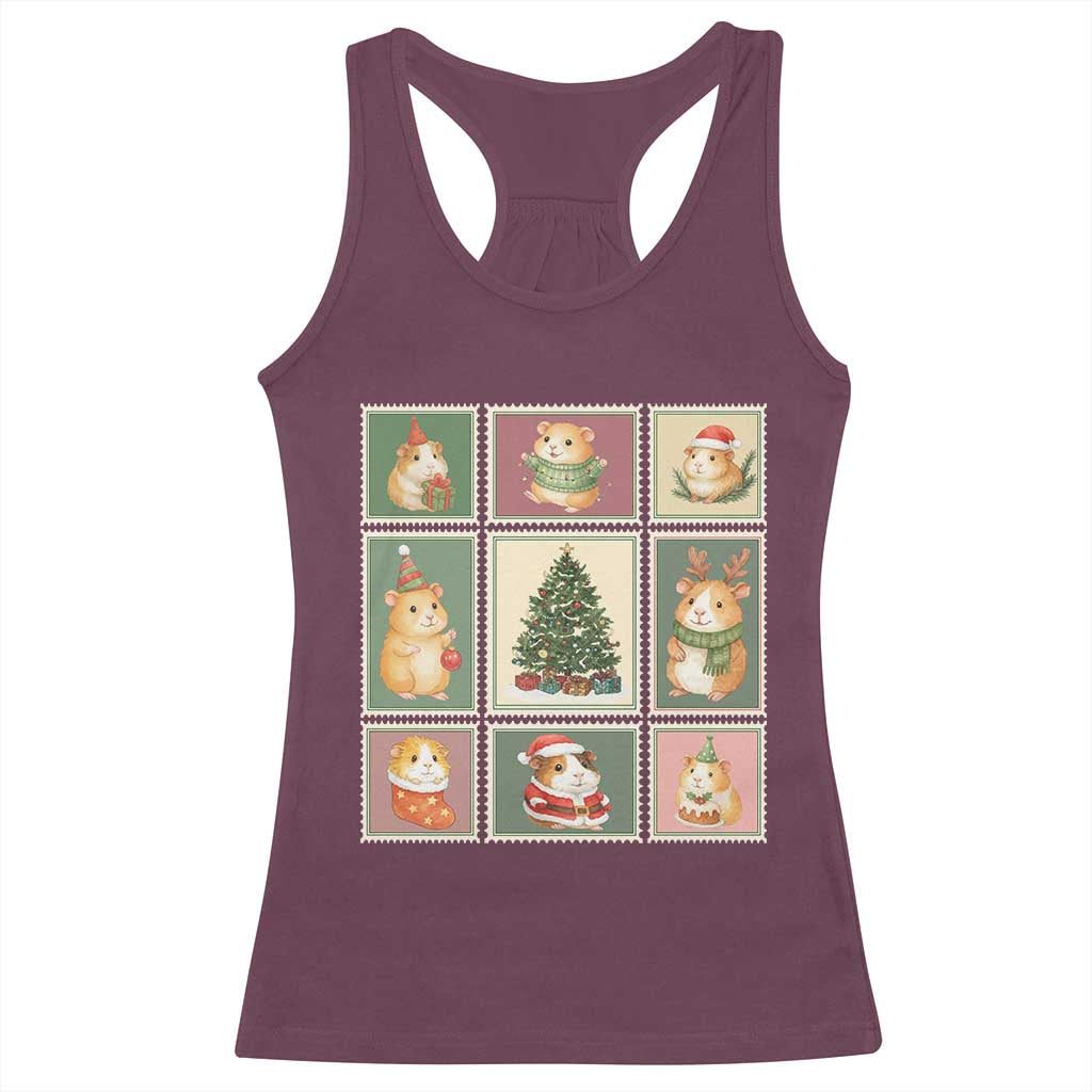Tis The Season To Be Wheeky Racerback Tank Top Christmas Guinea Pig Gift - Wonder Print Shop