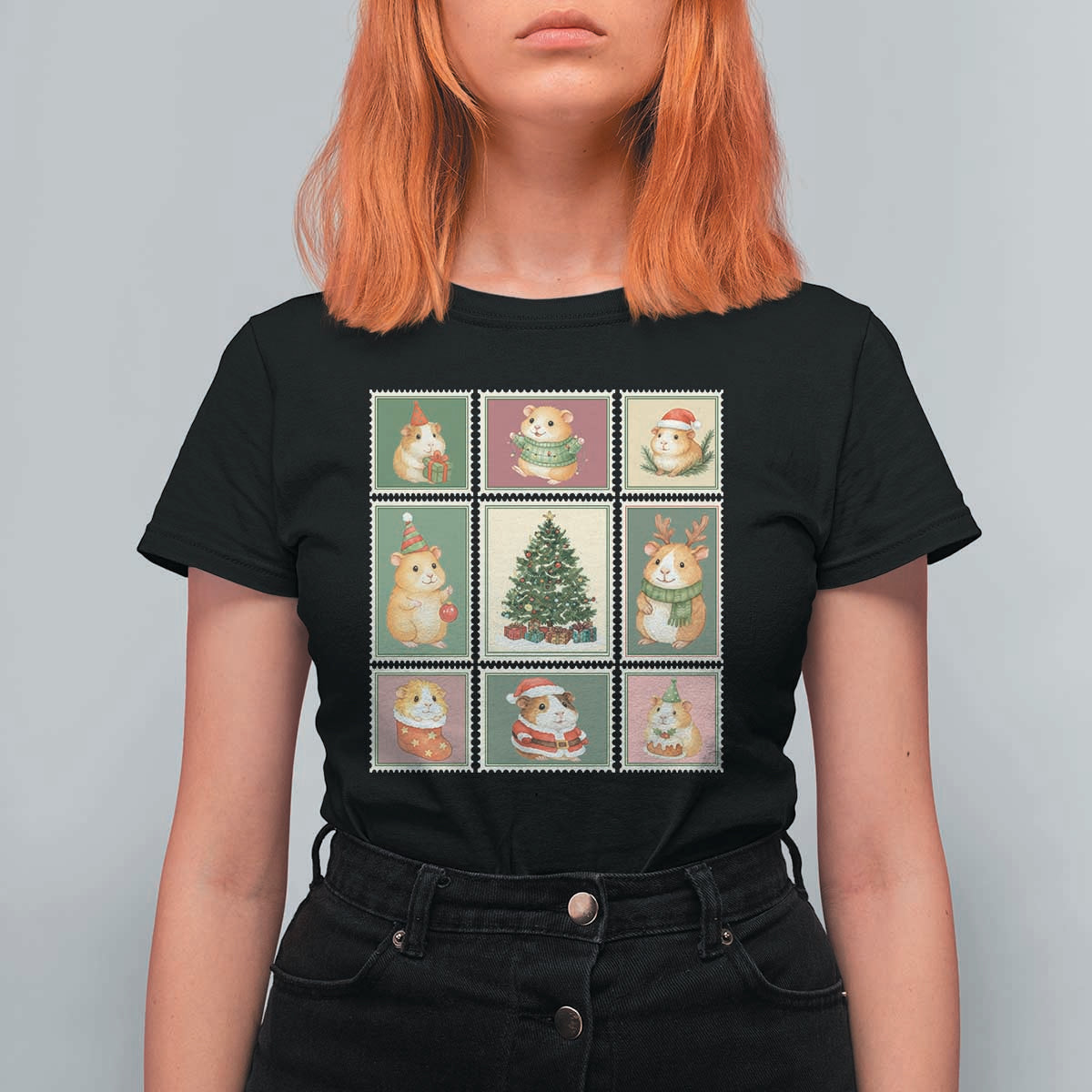 Tis The Season To Be Wheeky T Shirt For Women Christmas Guinea Pig Gift - Wonder Print Shop