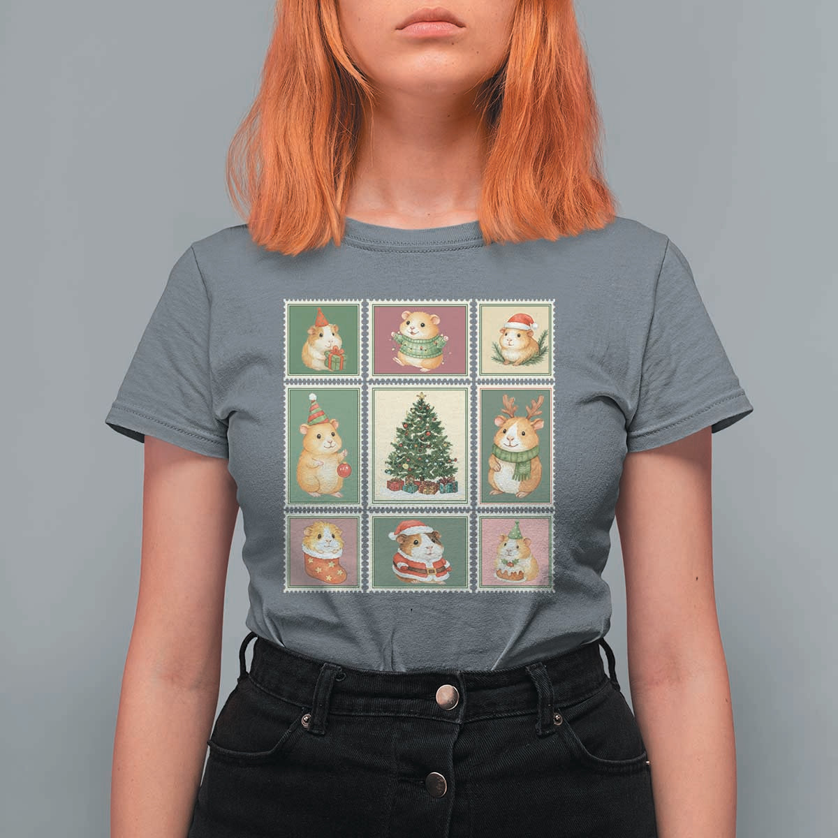 Tis The Season To Be Wheeky T Shirt For Women Christmas Guinea Pig Gift - Wonder Print Shop
