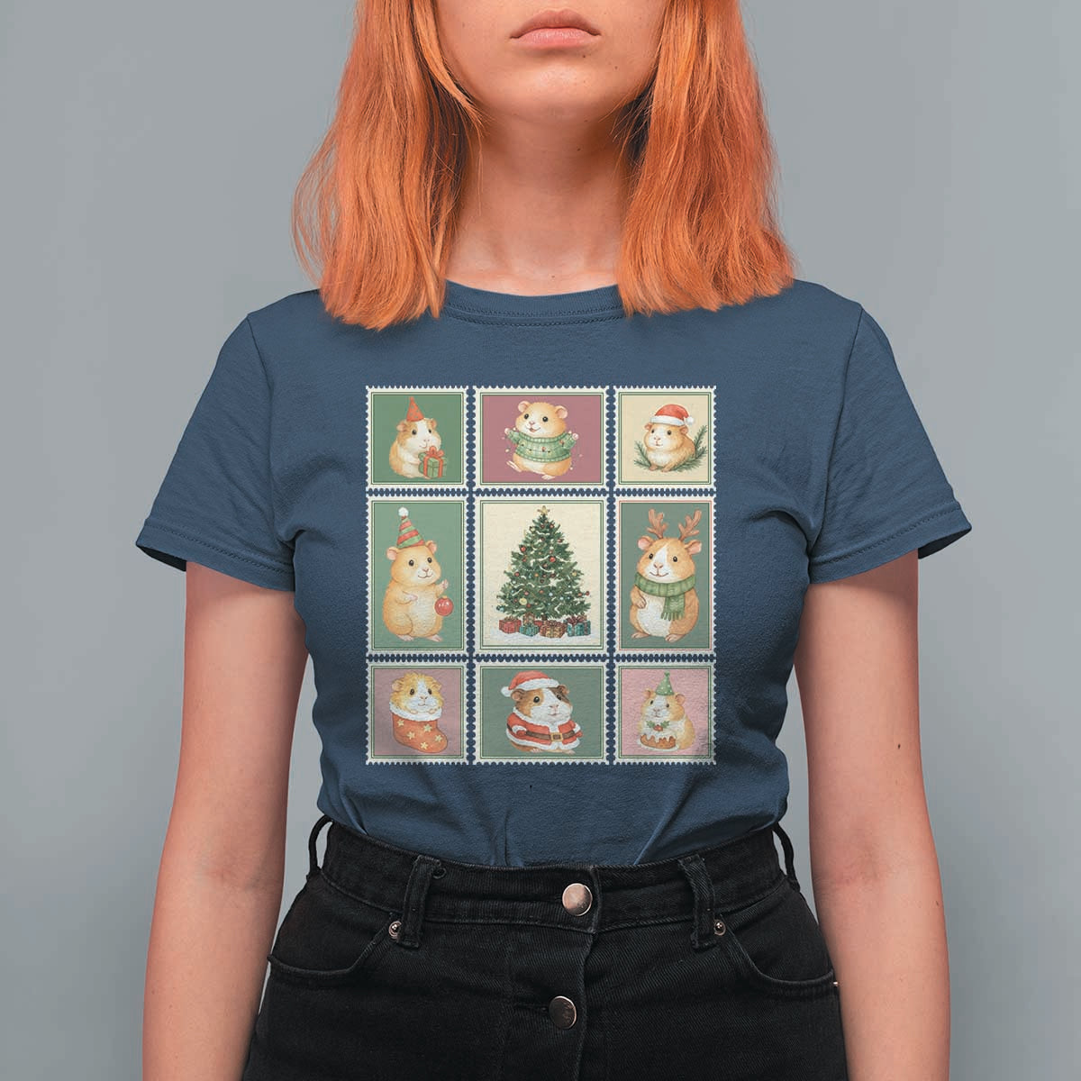 Tis The Season To Be Wheeky T Shirt For Women Christmas Guinea Pig Gift - Wonder Print Shop