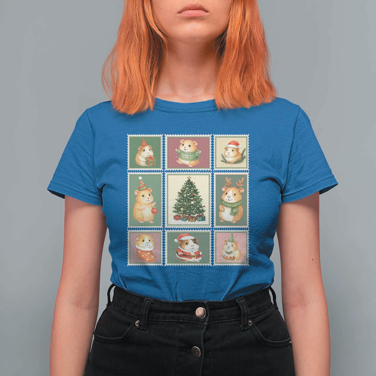 Tis The Season To Be Wheeky T Shirt For Women Christmas Guinea Pig Gift - Wonder Print Shop