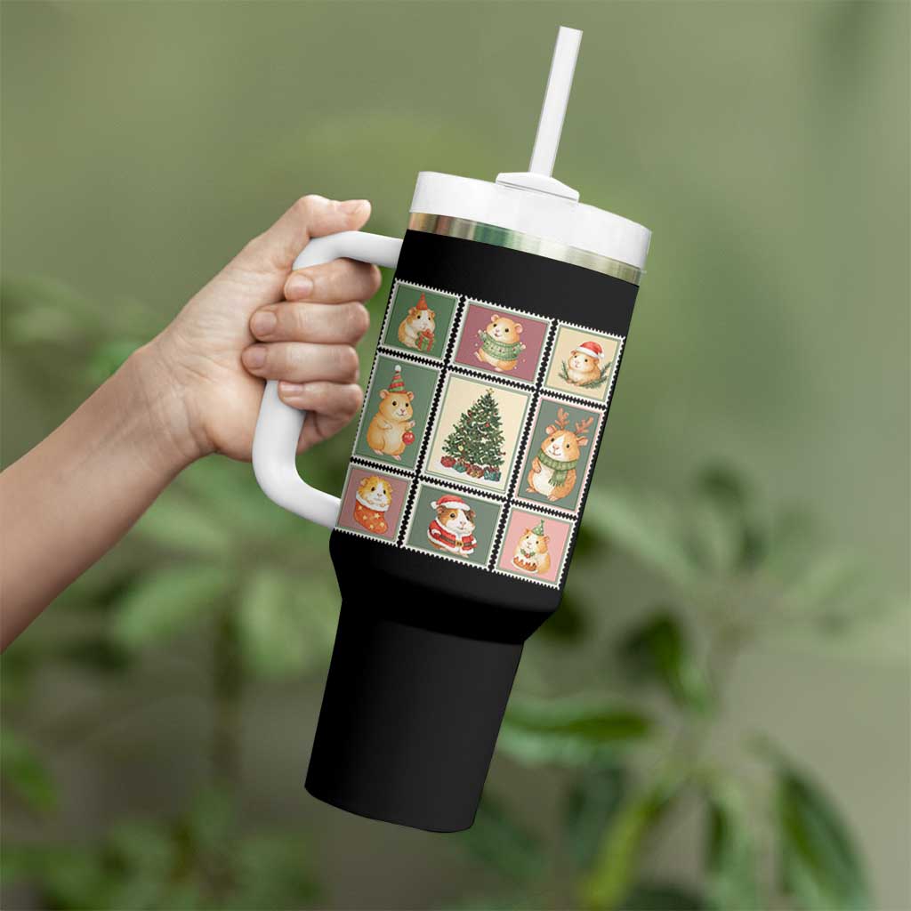 Tis The Season To Be Wheeky Tumbler With Handle Christmas Guinea Pig Gift - Wonder Print Shop
