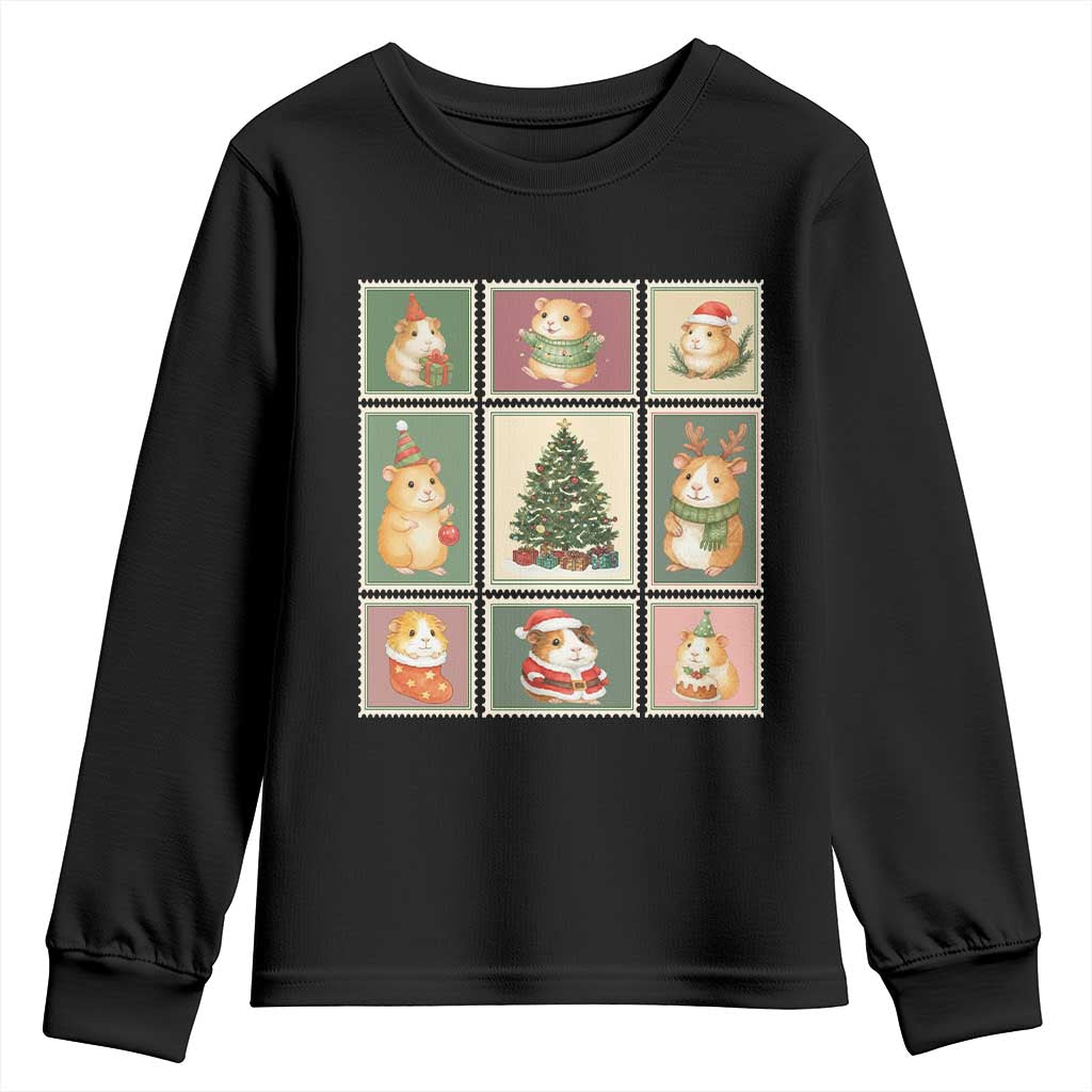 Tis The Season To Be Wheeky Youth Sweatshirt Christmas Guinea Pig Gift - Wonder Print Shop