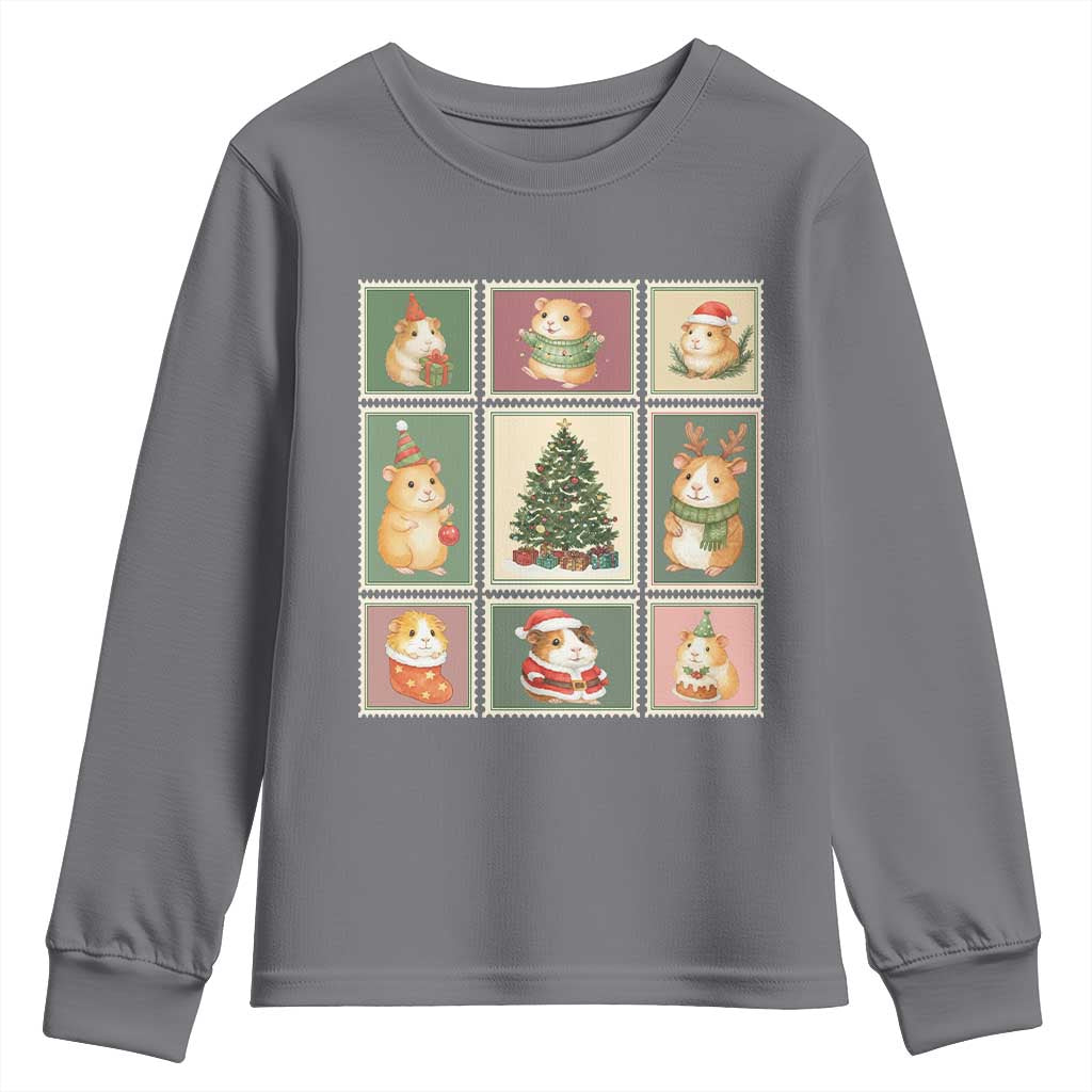 Tis The Season To Be Wheeky Youth Sweatshirt Christmas Guinea Pig Gift - Wonder Print Shop