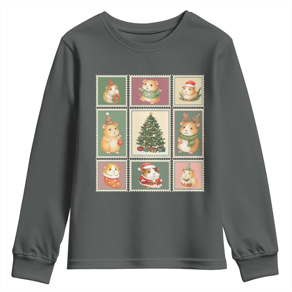 Tis The Season To Be Wheeky Youth Sweatshirt Christmas Guinea Pig Gift - Wonder Print Shop