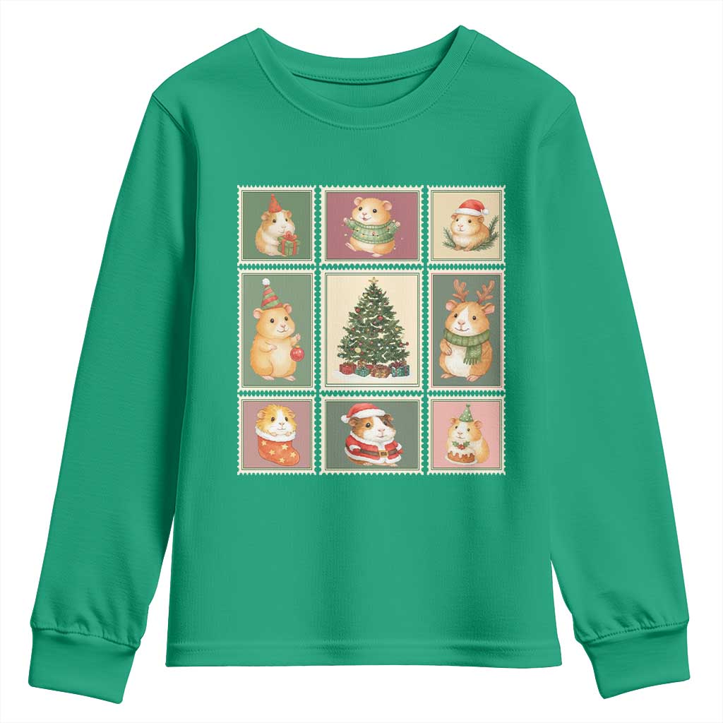 Tis The Season To Be Wheeky Youth Sweatshirt Christmas Guinea Pig Gift - Wonder Print Shop