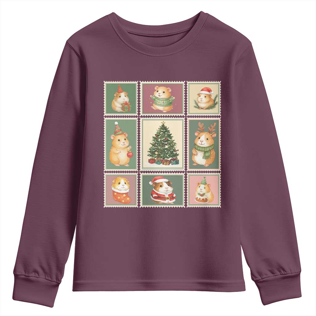 Tis The Season To Be Wheeky Youth Sweatshirt Christmas Guinea Pig Gift - Wonder Print Shop