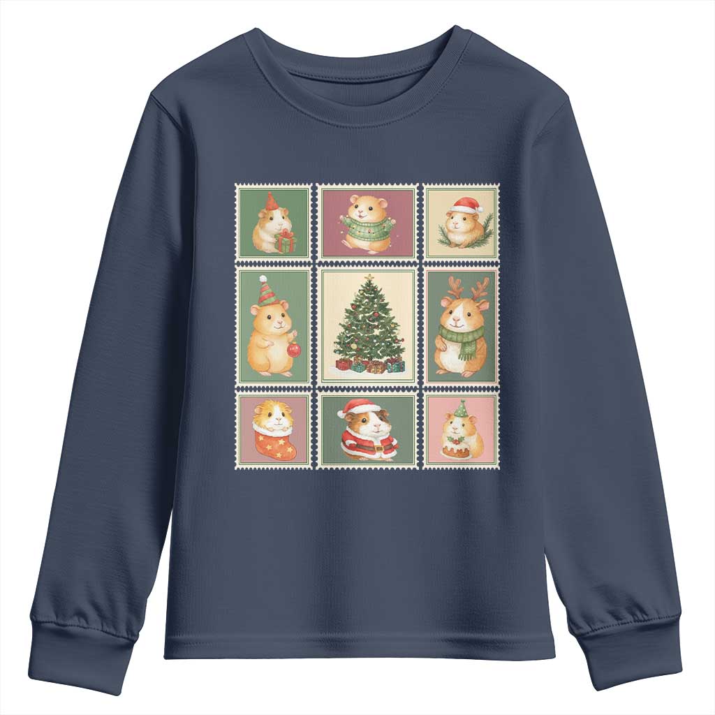 Tis The Season To Be Wheeky Youth Sweatshirt Christmas Guinea Pig Gift - Wonder Print Shop