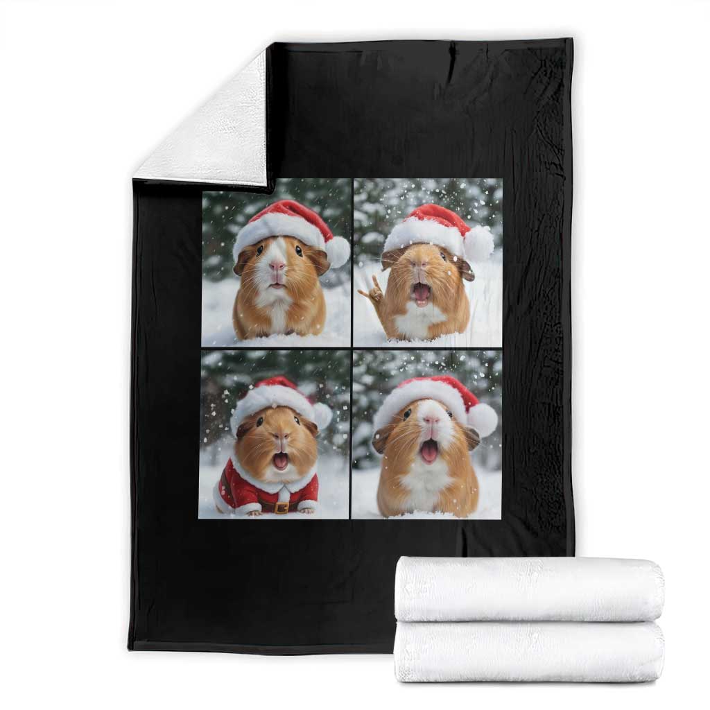 Funny Guinea Pig With Santa Hat Photobooth Throw Blanket Christmas Gift - Wonder Print Shop