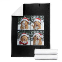 Funny Guinea Pig With Santa Hat Photobooth Throw Blanket Christmas Gift - Wonder Print Shop