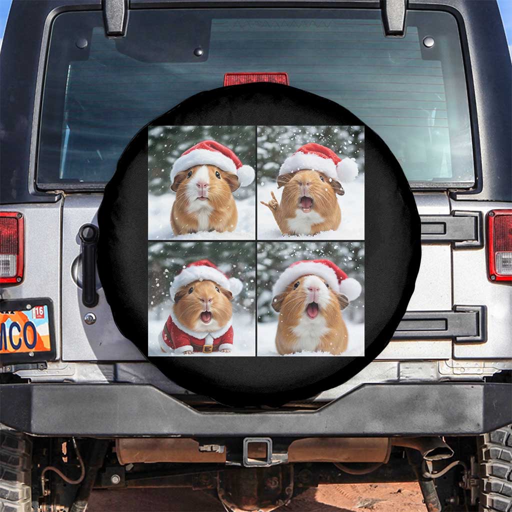Funny Guinea Pig With Santa Hat Photobooth Spare Tire Cover Christmas Gift - Wonder Print Shop