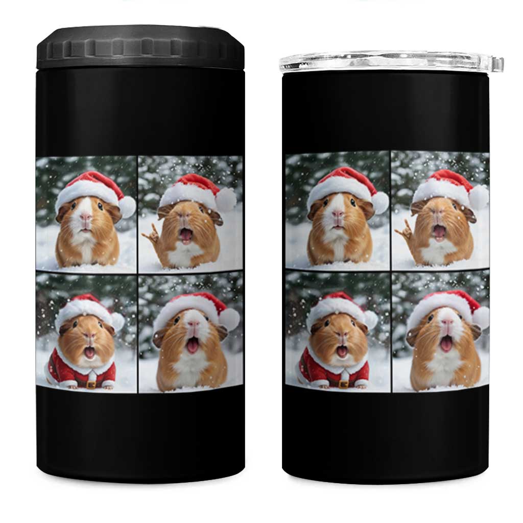 Funny Guinea Pig With Santa Hat Photobooth 4 in 1 Can Cooler Tumbler Christmas Gift - Wonder Print Shop