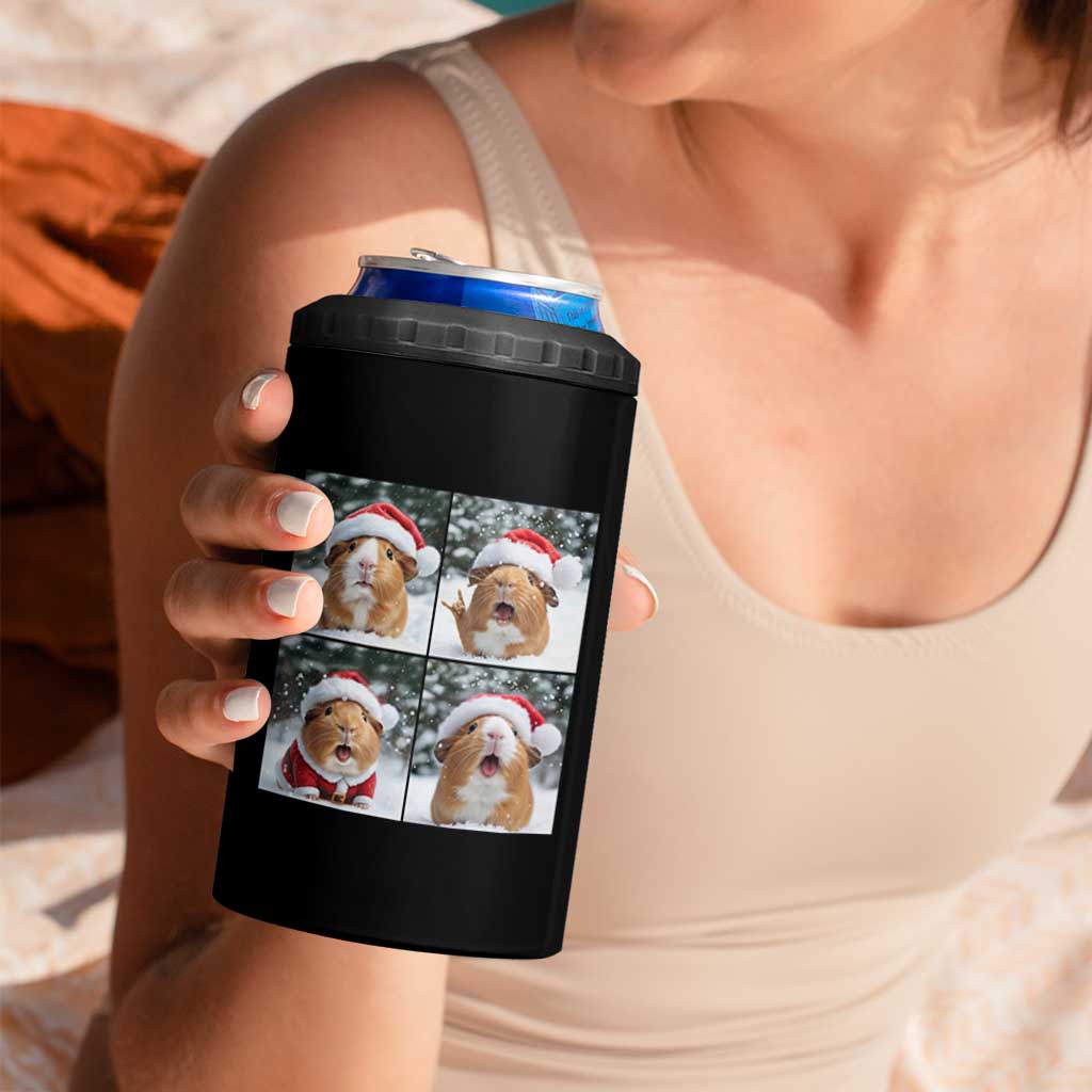 Funny Guinea Pig With Santa Hat Photobooth 4 in 1 Can Cooler Tumbler Christmas Gift - Wonder Print Shop