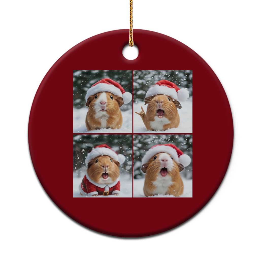 Funny Guinea Pig With Santa Hat Photobooth Ceramic Ornament Christmas Gift - Wonder Print Shop