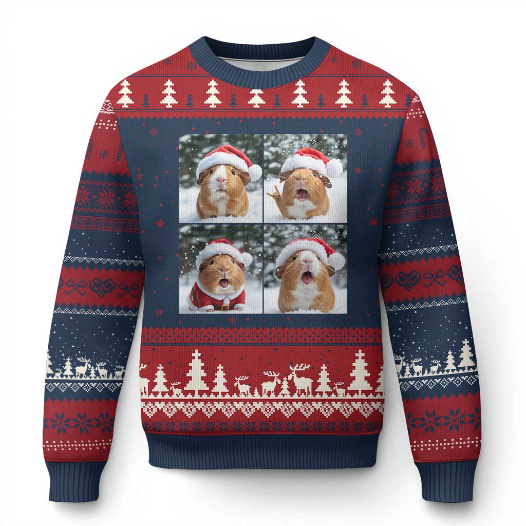 Funny Guinea Pig With Santa Hat Photobooth Ugly Christmas Sweater Christmas Gift - Wonder Print Shop