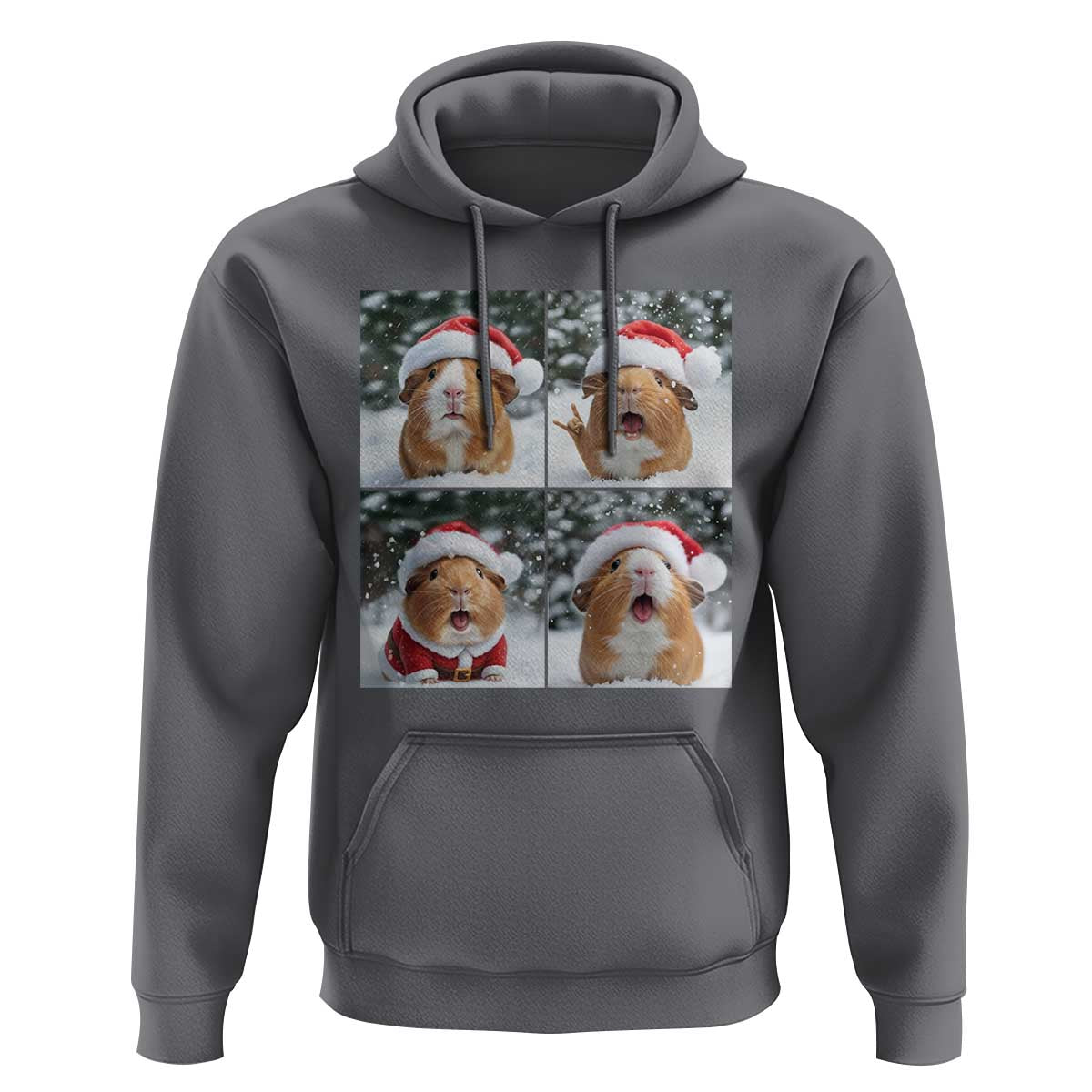 Funny Guinea Pig With Santa Hat Photobooth Hoodie Christmas Gift - Wonder Print Shop