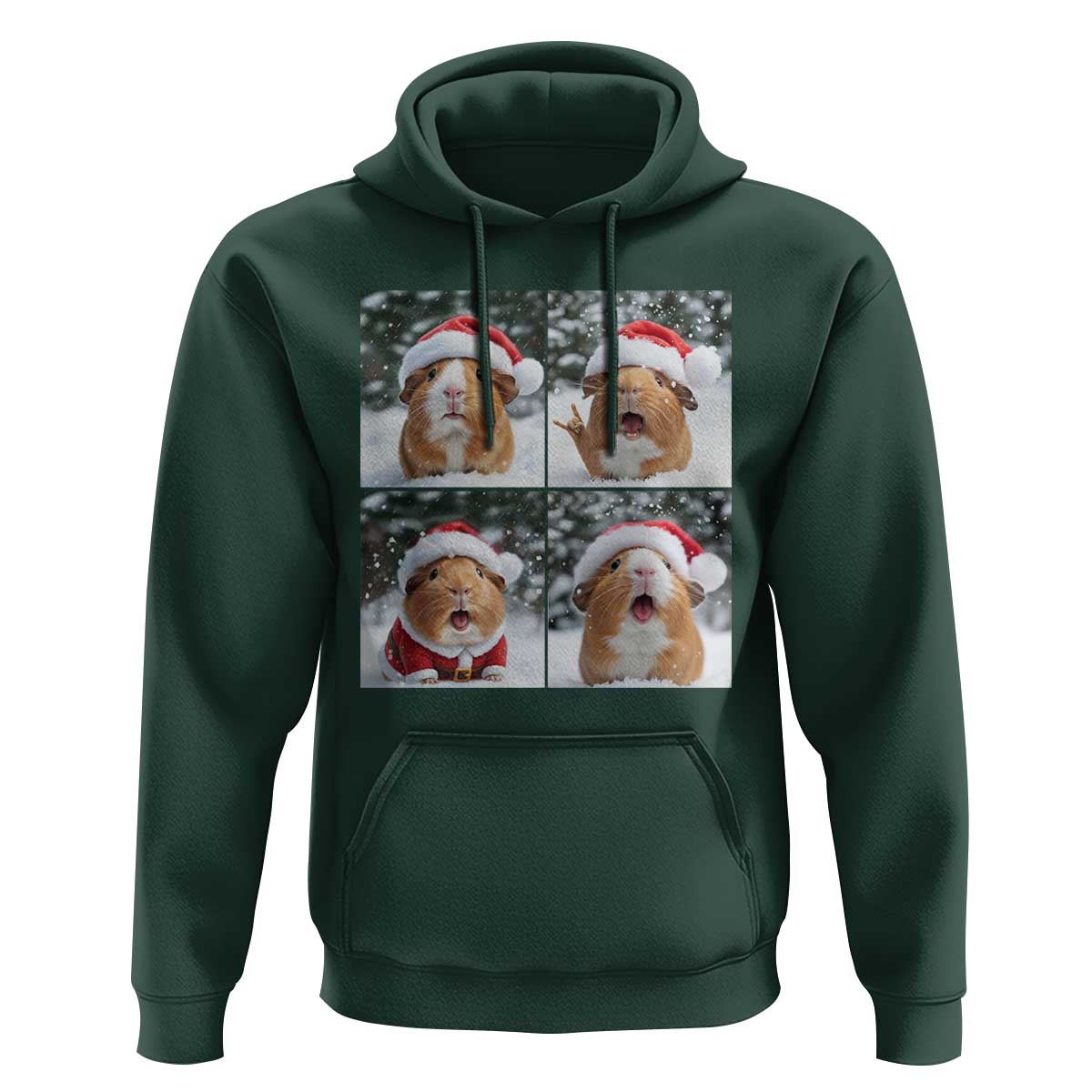 Funny Guinea Pig With Santa Hat Photobooth Hoodie Christmas Gift - Wonder Print Shop