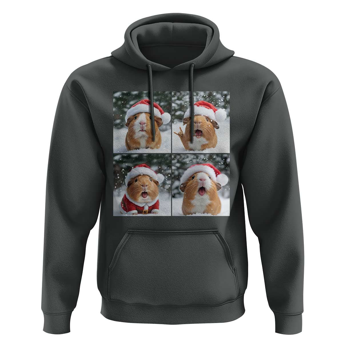 Funny Guinea Pig With Santa Hat Photobooth Hoodie Christmas Gift - Wonder Print Shop