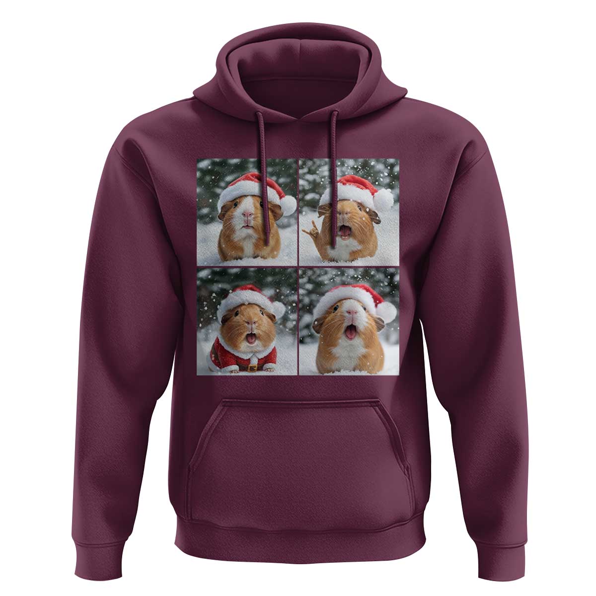 Funny Guinea Pig With Santa Hat Photobooth Hoodie Christmas Gift - Wonder Print Shop