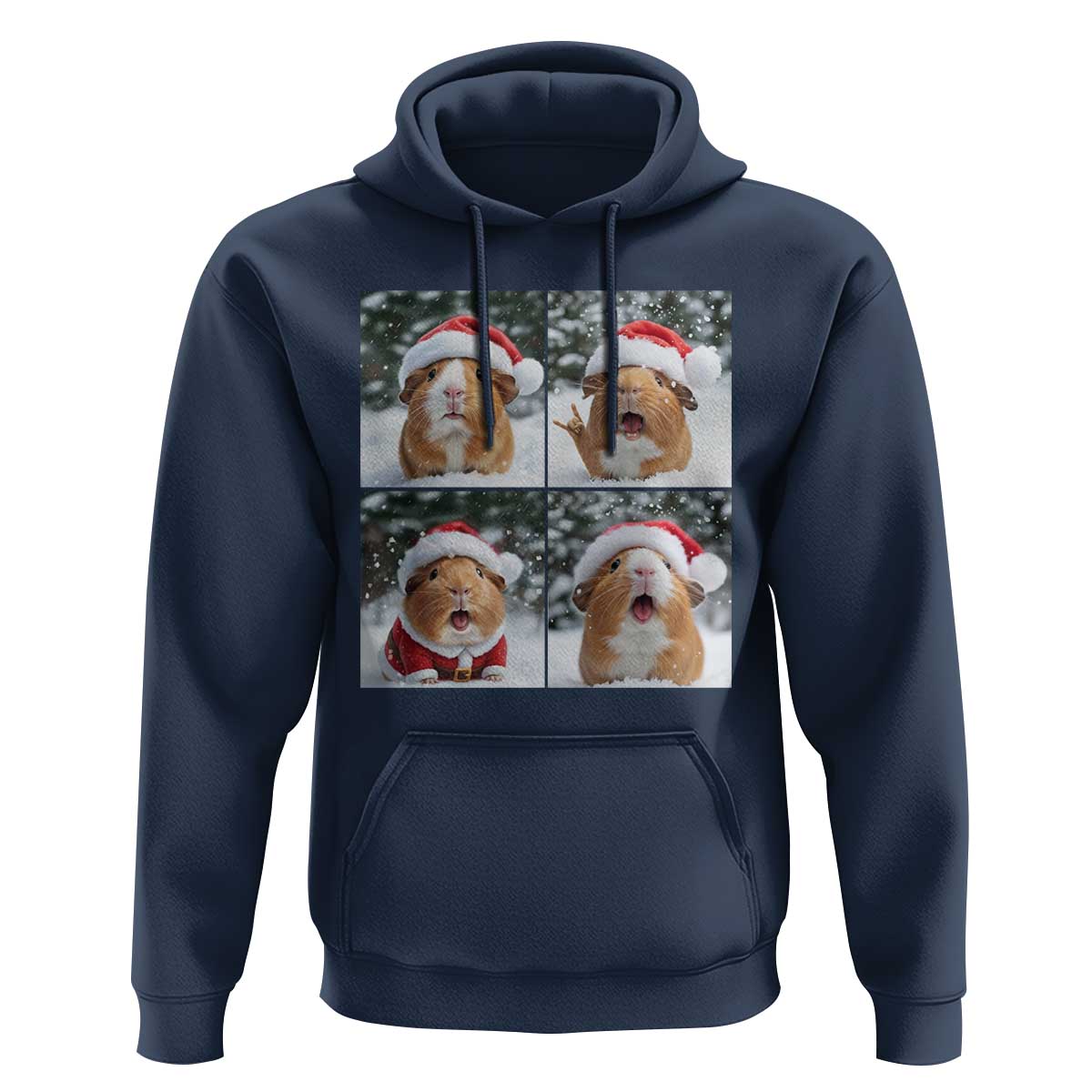 Funny Guinea Pig With Santa Hat Photobooth Hoodie Christmas Gift - Wonder Print Shop