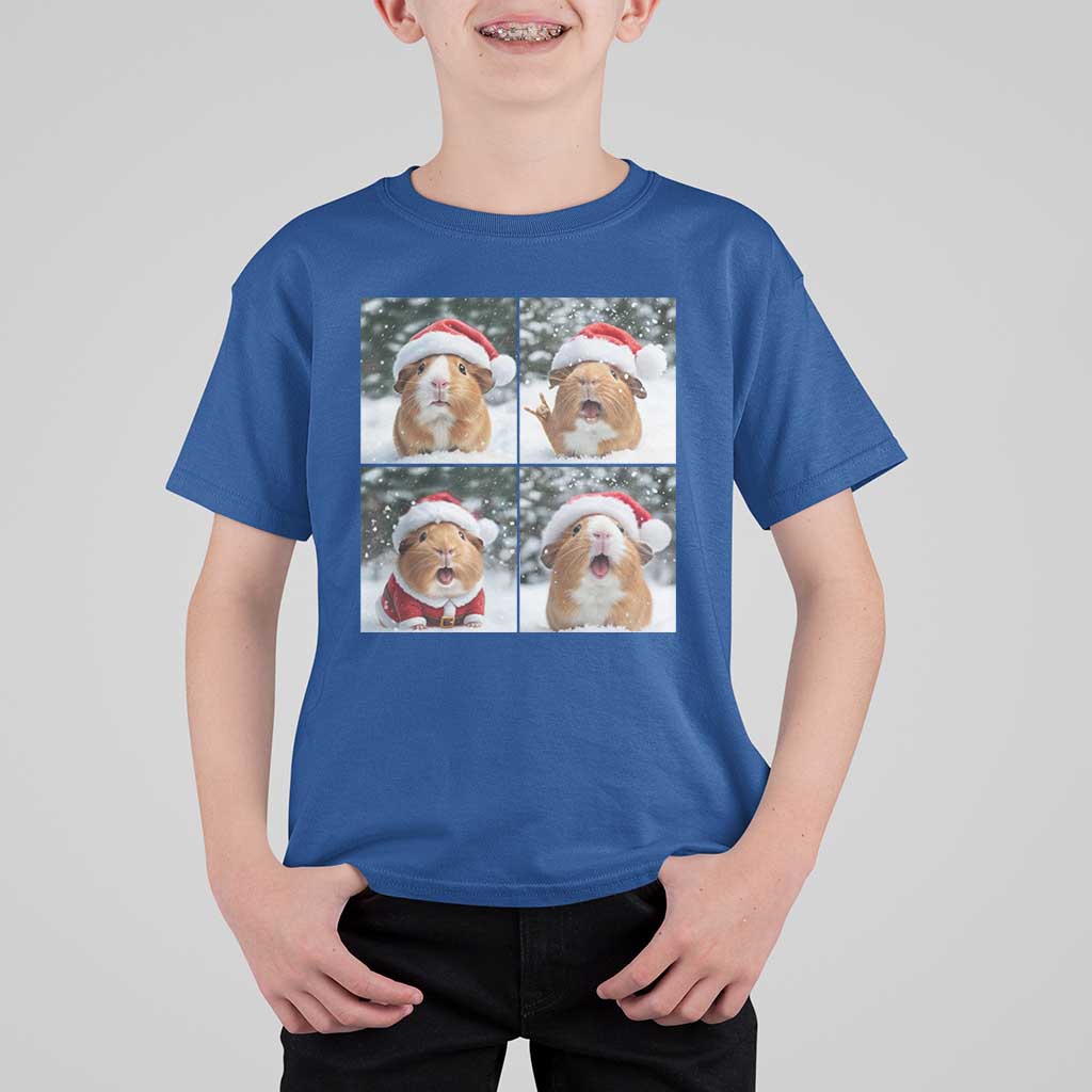 Funny Guinea Pig With Santa Hat Photobooth T Shirt For Kid Christmas Gift - Wonder Print Shop