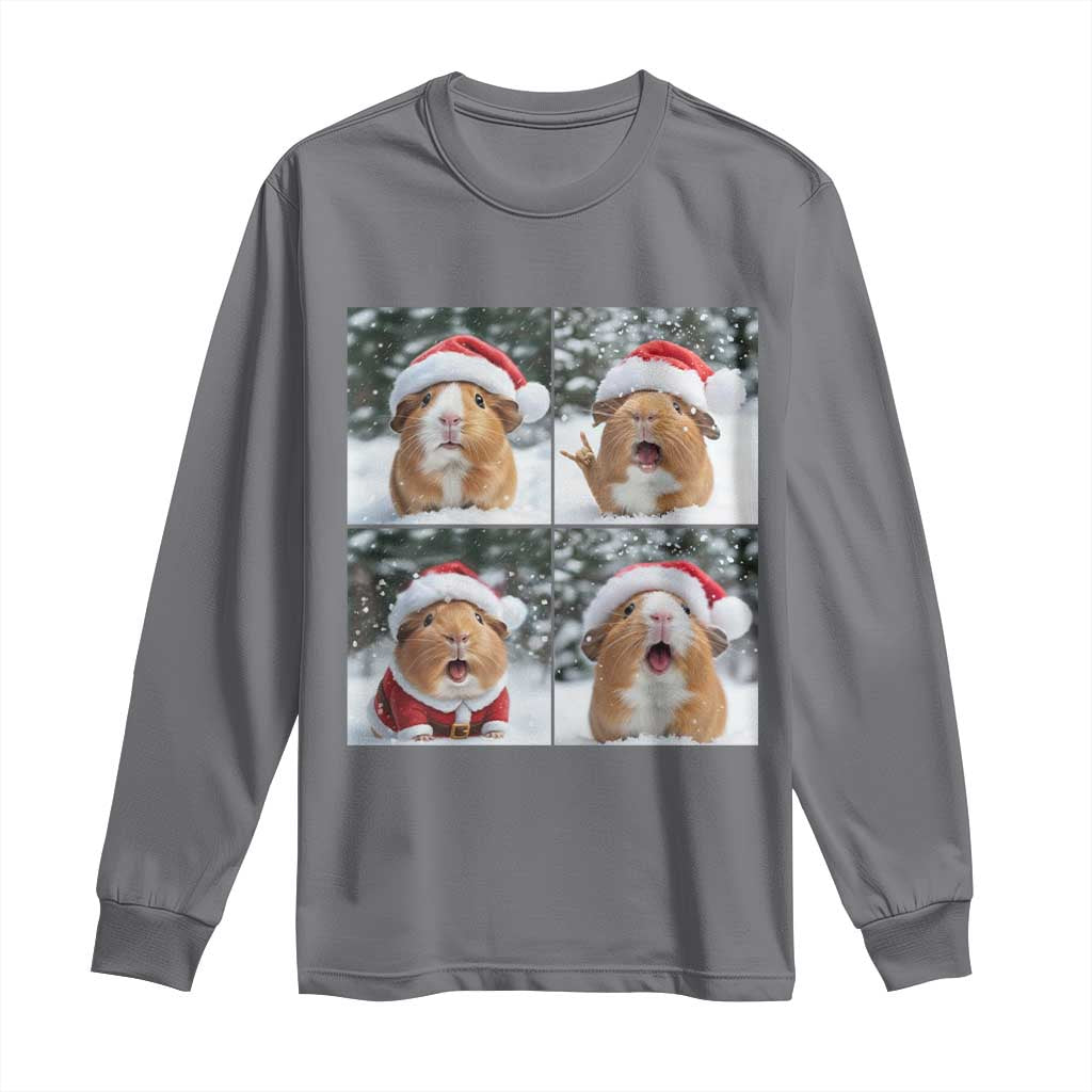 Funny Guinea Pig With Santa Hat Photobooth Long Sleeve Shirt Christmas Gift - Wonder Print Shop