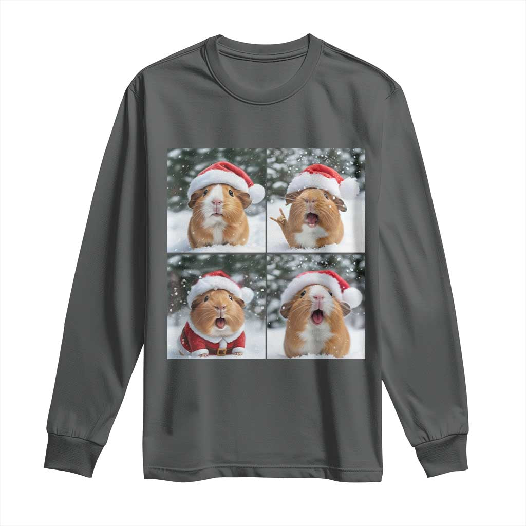 Funny Guinea Pig With Santa Hat Photobooth Long Sleeve Shirt Christmas Gift - Wonder Print Shop