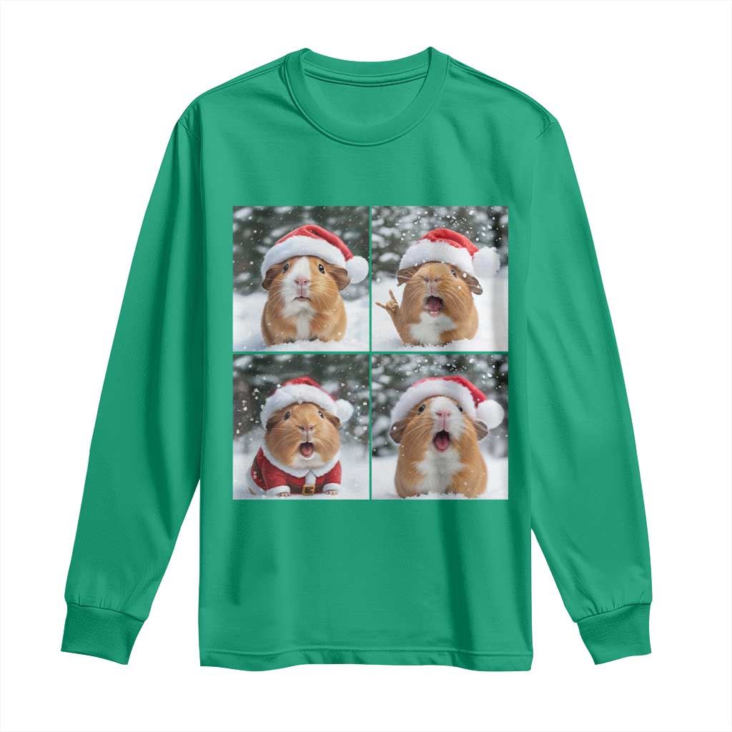 Funny Guinea Pig With Santa Hat Photobooth Long Sleeve Shirt Christmas Gift - Wonder Print Shop