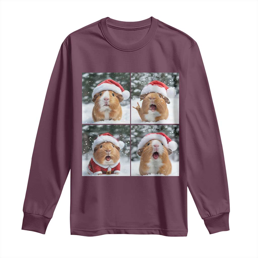 Funny Guinea Pig With Santa Hat Photobooth Long Sleeve Shirt Christmas Gift - Wonder Print Shop