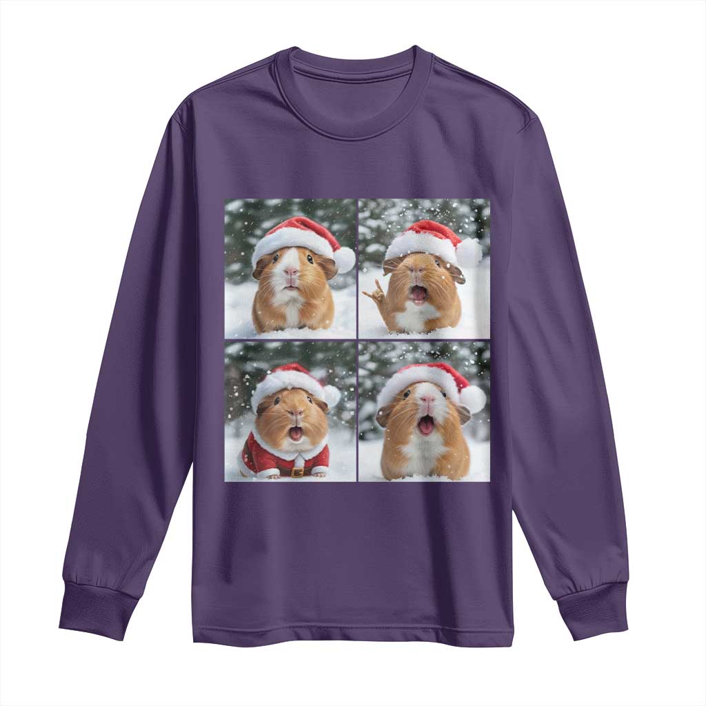 Funny Guinea Pig With Santa Hat Photobooth Long Sleeve Shirt Christmas Gift - Wonder Print Shop