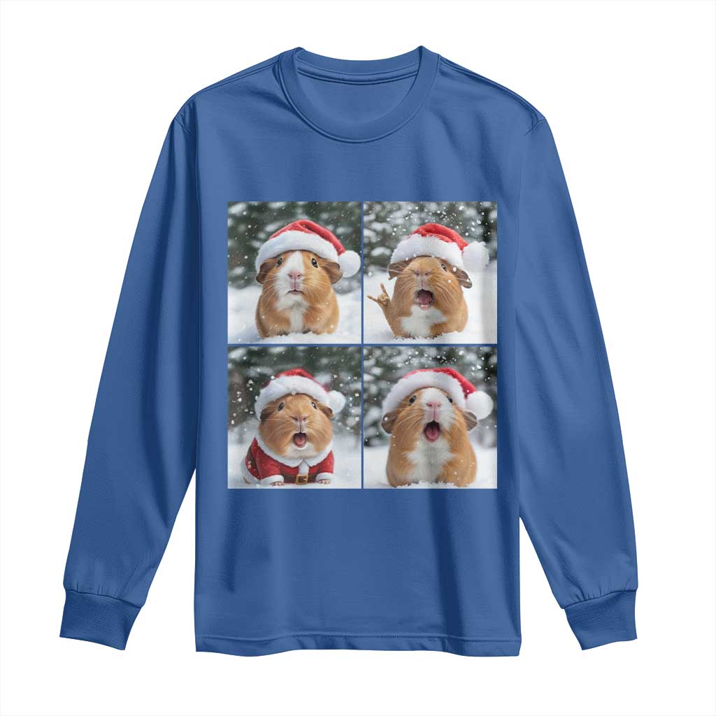 Funny Guinea Pig With Santa Hat Photobooth Long Sleeve Shirt Christmas Gift - Wonder Print Shop