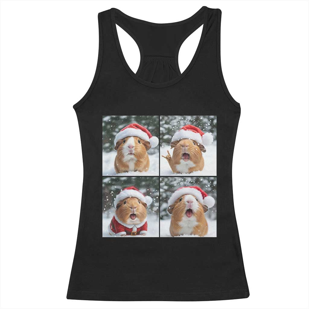 Funny Guinea Pig With Santa Hat Photobooth Racerback Tank Top Christmas Gift - Wonder Print Shop