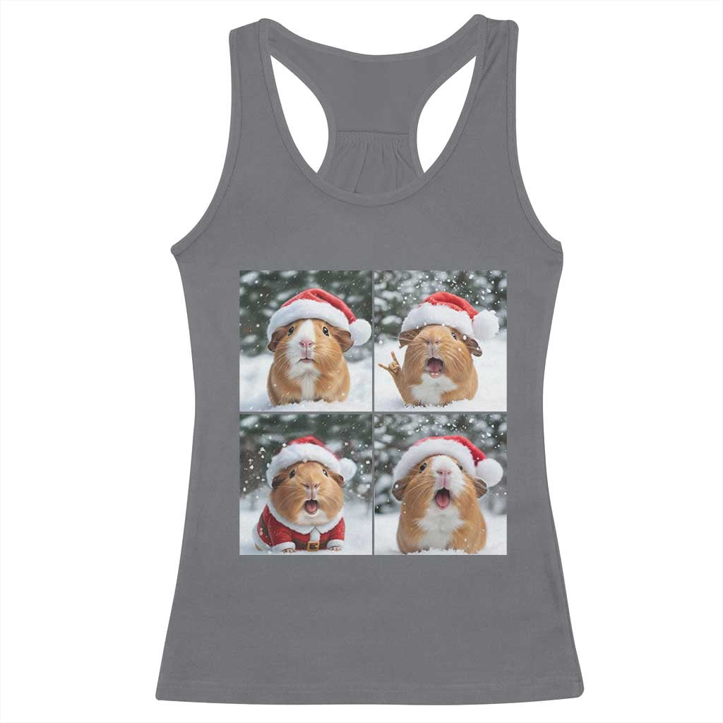 Funny Guinea Pig With Santa Hat Photobooth Racerback Tank Top Christmas Gift - Wonder Print Shop