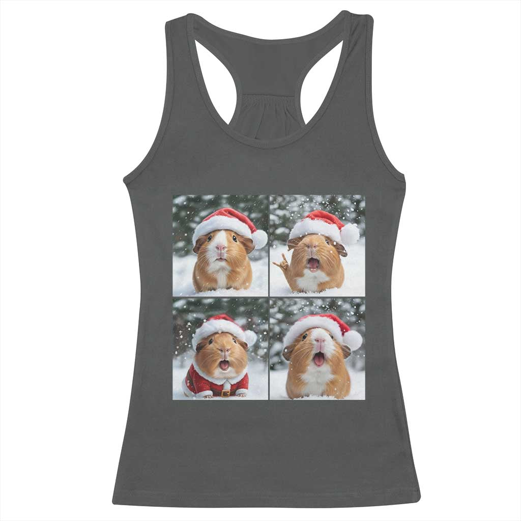 Funny Guinea Pig With Santa Hat Photobooth Racerback Tank Top Christmas Gift - Wonder Print Shop