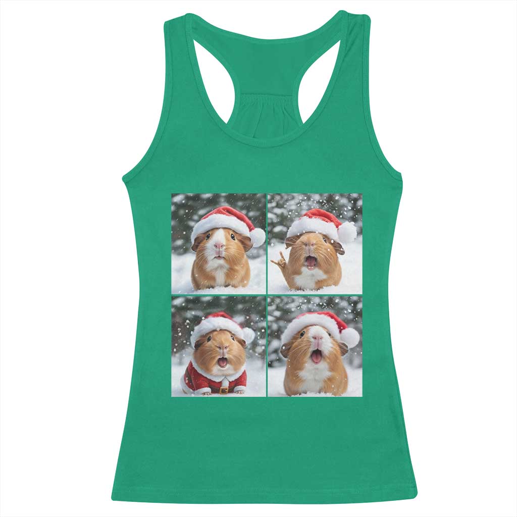 Funny Guinea Pig With Santa Hat Photobooth Racerback Tank Top Christmas Gift - Wonder Print Shop