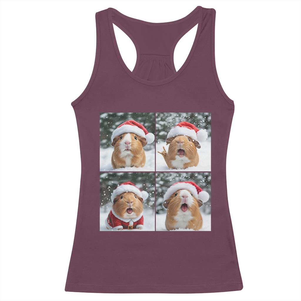 Funny Guinea Pig With Santa Hat Photobooth Racerback Tank Top Christmas Gift - Wonder Print Shop
