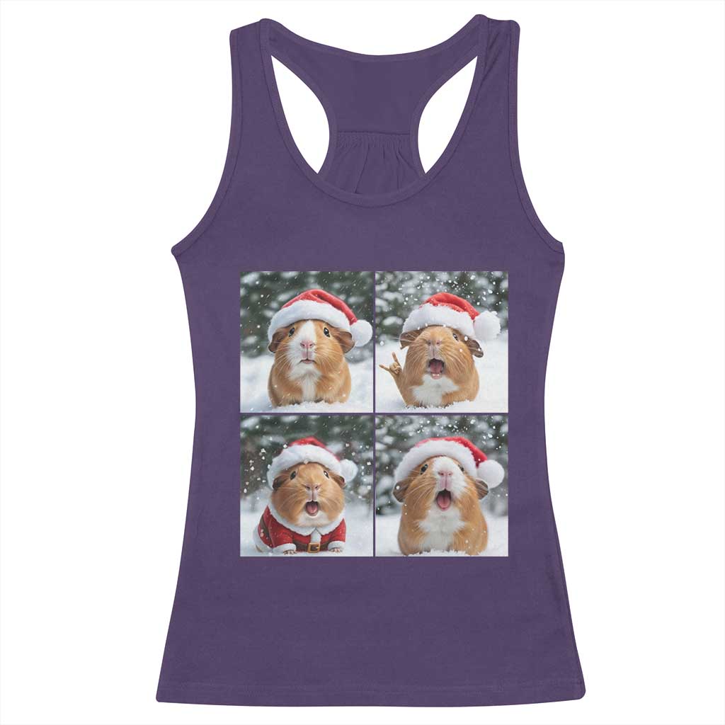 Funny Guinea Pig With Santa Hat Photobooth Racerback Tank Top Christmas Gift - Wonder Print Shop