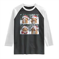 Funny Guinea Pig With Santa Hat Photobooth Raglan Shirt Christmas Gift - Wonder Print Shop