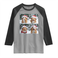 Funny Guinea Pig With Santa Hat Photobooth Raglan Shirt Christmas Gift - Wonder Print Shop