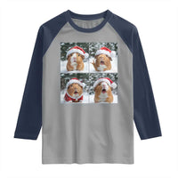 Funny Guinea Pig With Santa Hat Photobooth Raglan Shirt Christmas Gift - Wonder Print Shop