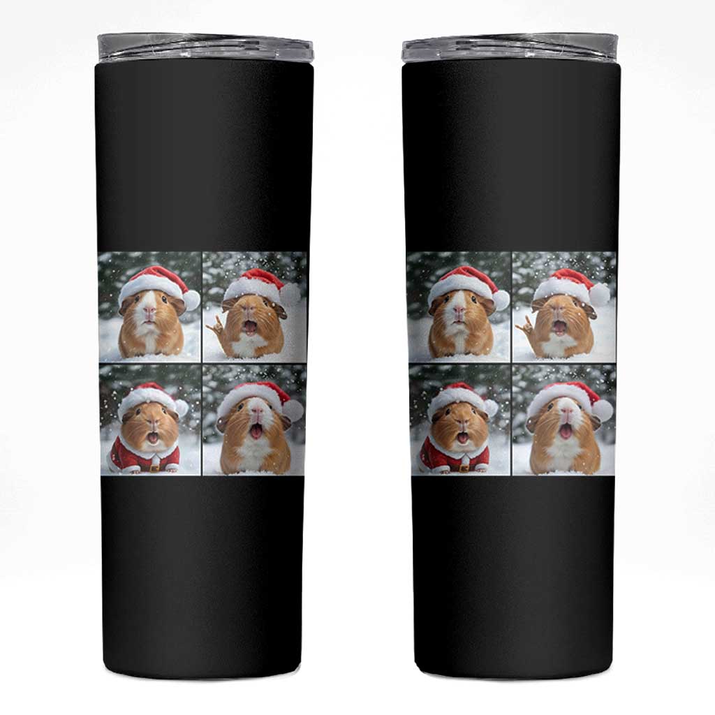Funny Guinea Pig With Santa Hat Photobooth Skinny Tumbler Christmas Gift - Wonder Print Shop