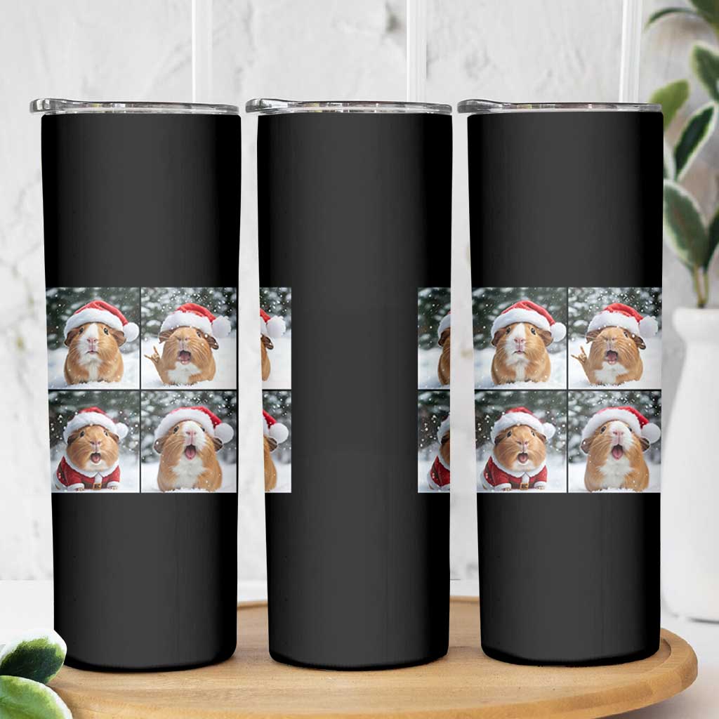 Funny Guinea Pig With Santa Hat Photobooth Skinny Tumbler Christmas Gift - Wonder Print Shop