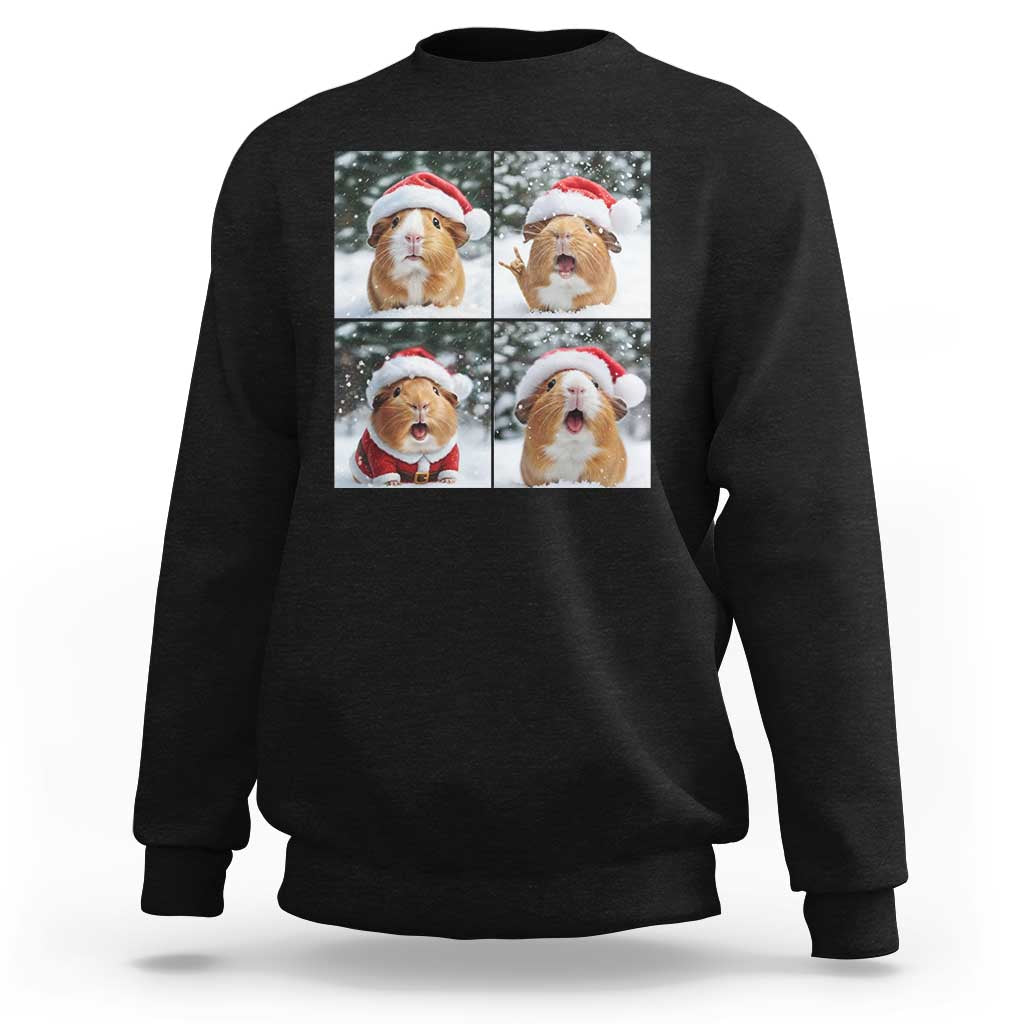 Funny Guinea Pig With Santa Hat Photobooth Sweatshirt Christmas Gift - Wonder Print Shop
