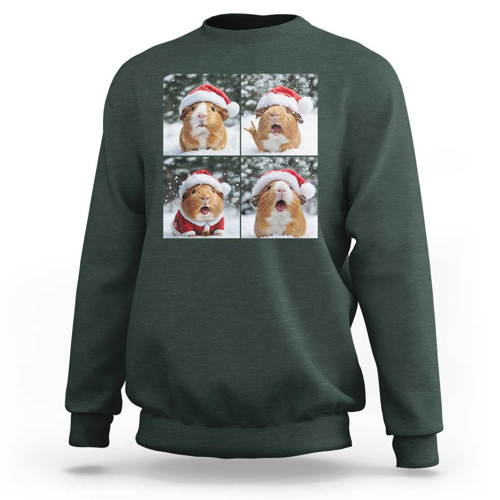 Funny Guinea Pig With Santa Hat Photobooth Sweatshirt Christmas Gift - Wonder Print Shop