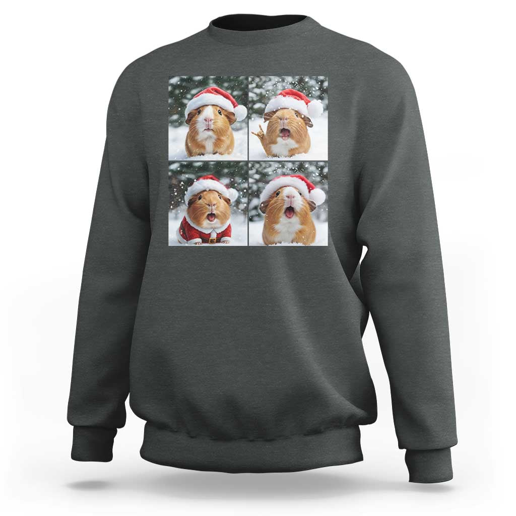 Funny Guinea Pig With Santa Hat Photobooth Sweatshirt Christmas Gift - Wonder Print Shop