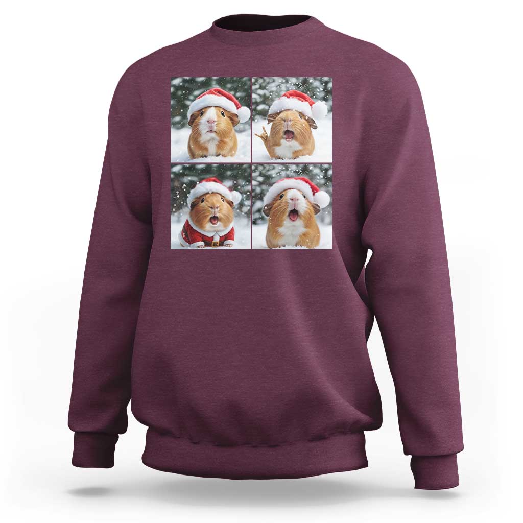Funny Guinea Pig With Santa Hat Photobooth Sweatshirt Christmas Gift - Wonder Print Shop