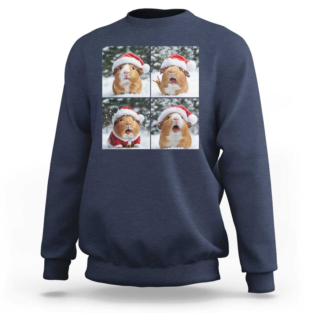 Funny Guinea Pig With Santa Hat Photobooth Sweatshirt Christmas Gift - Wonder Print Shop