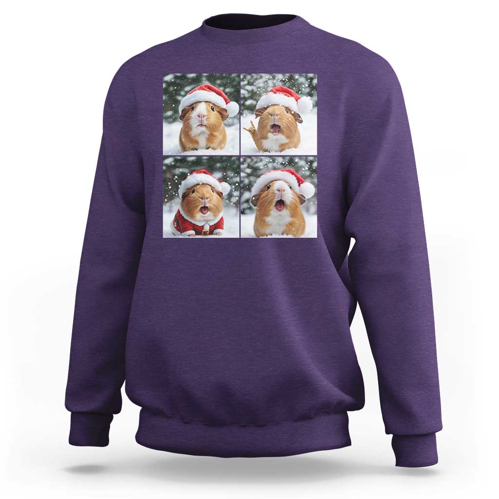Funny Guinea Pig With Santa Hat Photobooth Sweatshirt Christmas Gift - Wonder Print Shop