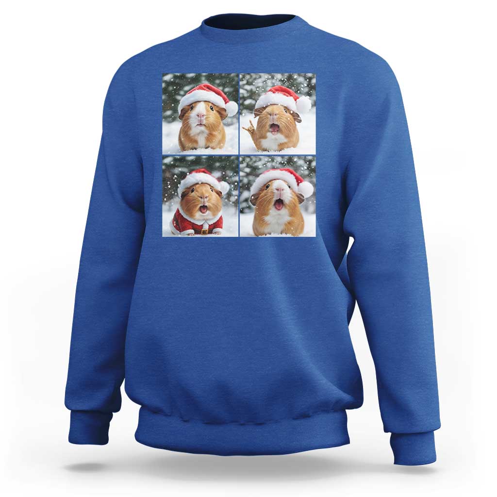 Funny Guinea Pig With Santa Hat Photobooth Sweatshirt Christmas Gift - Wonder Print Shop