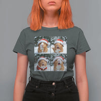 Funny Guinea Pig With Santa Hat Photobooth T Shirt For Women Christmas Gift - Wonder Print Shop